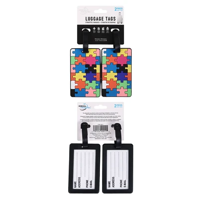 40011, Ideal Travel Rectangular Luggage Tags 2PK, 191554400115