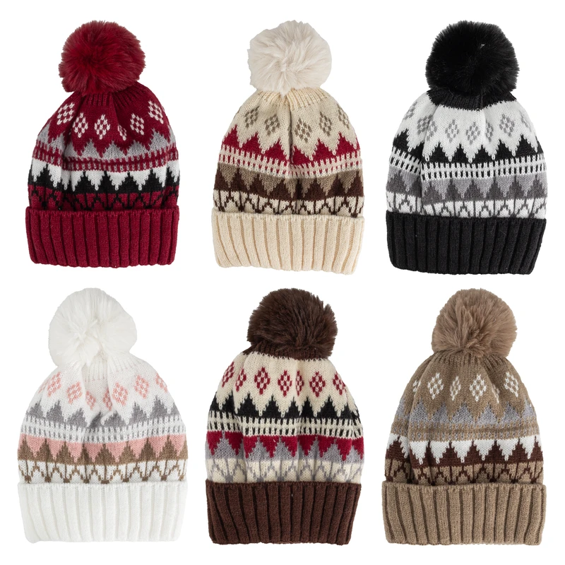Cindy Claire Ladies Pom Hat w/Fur Lining