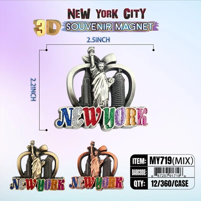 MY719, New York Souvenir M. Metal Magnet, 887257917196
