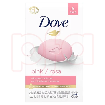 DS6-P, Dove Soap 3.75oz 6-Pack Pink #61015