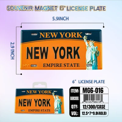 MG6-016, License Plate Magnet 6“x3", 887257960161