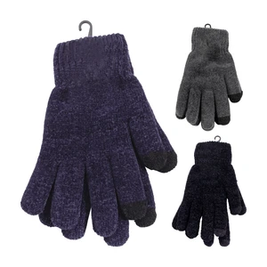 11309, 2-Finger Chenille Gloves  w/ Touch, 191554113091