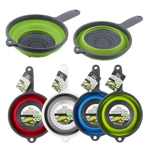 38147, Ideal Kitchen Silicone Colander Collapsible  w/ Handle, 191554381476