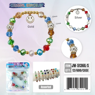 JW-5136, Crystal Bracelet Random Color, 887257850011