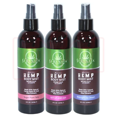 BB817, Serenata 8oz Hemp Body Mist Assorted 3 kind, 840881181722