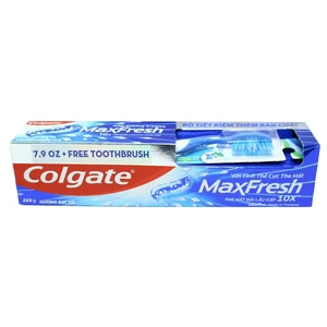 CTP230FM-P, Colgate Total Toothpaste 230g 8.1oz MaxFresh + TA Brush Peppermint, 8850006932322