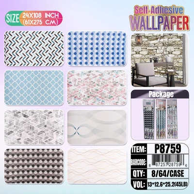 P8759, Self-Adhesive Flower Wallpaper 23.6“*150 ” Total 19.7Sq Ft Roll, 887257287596