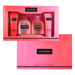 89339, Women's 4pcs XLSet  VALENTINE ROSE/ROUGE 4.1fl.oz/120ml×2 Body Lotion + 3.4fl.oz/100ml×2 EDP, 191554893399