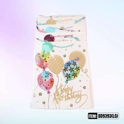 BD9393-LG, Birthday Gift Bags LG.Assorted x4 Styles10.2"x3.9"x12.6", 887257130441