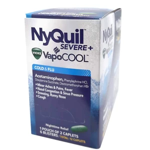 NQS-DP6, NyQuil Severe VapoCool Two Caplet Display Box 6's