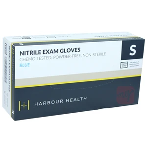 MNE108C, Harbour Health Nitrile Blue Examination Gloves 100ct Small, 810058980342