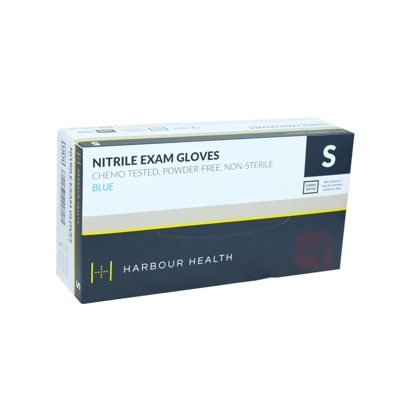 Harbour Health Nitrile Blue Examination Gloves 100ct Small