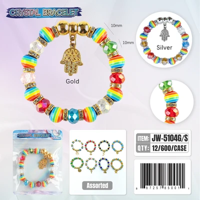 JW-5104, Crystal Bracelet Random Color, 887257850011