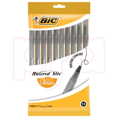 BIC972894, BIC Round Stic Classic 10PK Black, 9310025728942