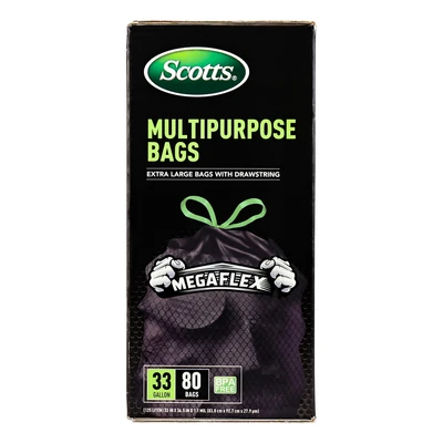 ST-30212, Drawstring Trash Bag Flex 33 Gal 80CT Black - Scotts, 191554302129