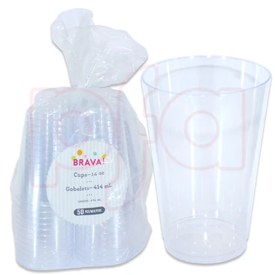 AMS-350740.86, Amscan 14oz Plastic Tumbler 50PK Clear, 192937496152