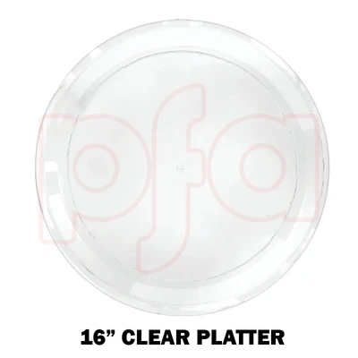 AMS-432345.86, Amscan Plastic Round Platter 16" Clear, 013051655099
