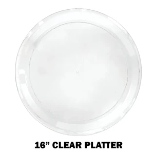 AMS-432345.86, Amscan Plastic Round Platter 16" Clear, 013051655099