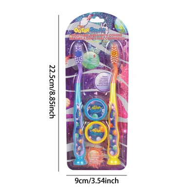 68037, Oral Fusion Kids Outer Space Toothbrush & Cap 4PK Set, 191554680371