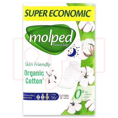 HYG-SP16SE-EL, Molped Super Eco Sanitary Pad 16 Count Extra Long 50004920, 8690536829040