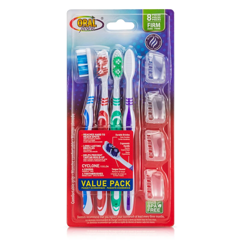 Oral Fusion Toothbrush 8PK Cyclone Hard