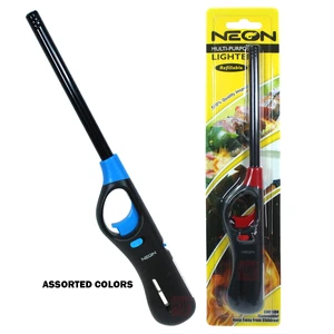 ZY-3884-RF-1PK, Neon Multi-Purpose Lighter Assorted Colors (BBQ), 855553008078