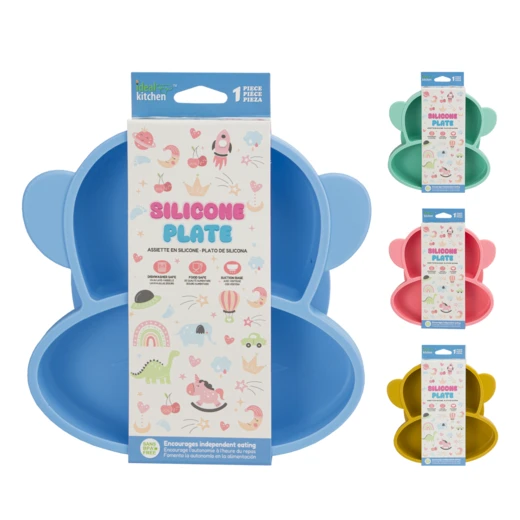 38256, Ideal Kitchen Three-Section Silicone Monkey Plate, 191554382565