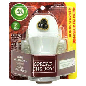AWO2M, Air Wick Oil 2PK + Warmer Mahogany, 062338983356