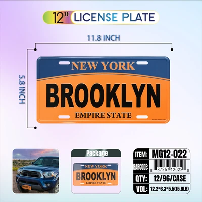 MG12-022, License Plate 12"x6", 887257120220