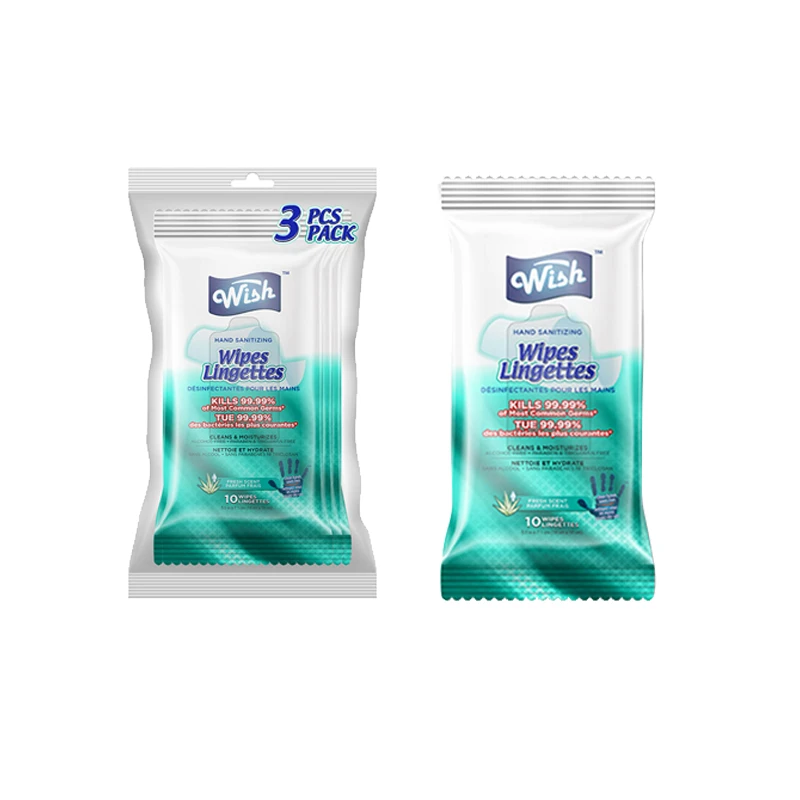 Wish Hand Sanitizing Wipes Bag 10CT 3PK Fresh
