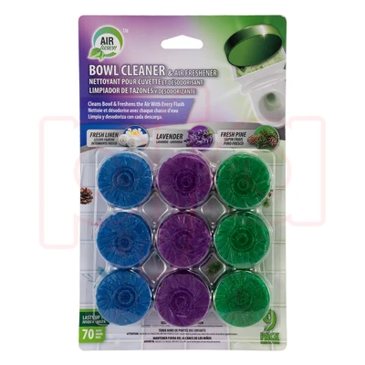 60118, Air Fusion Toilet Bowl Cleaner 9pk MIx Color, 191554601185
