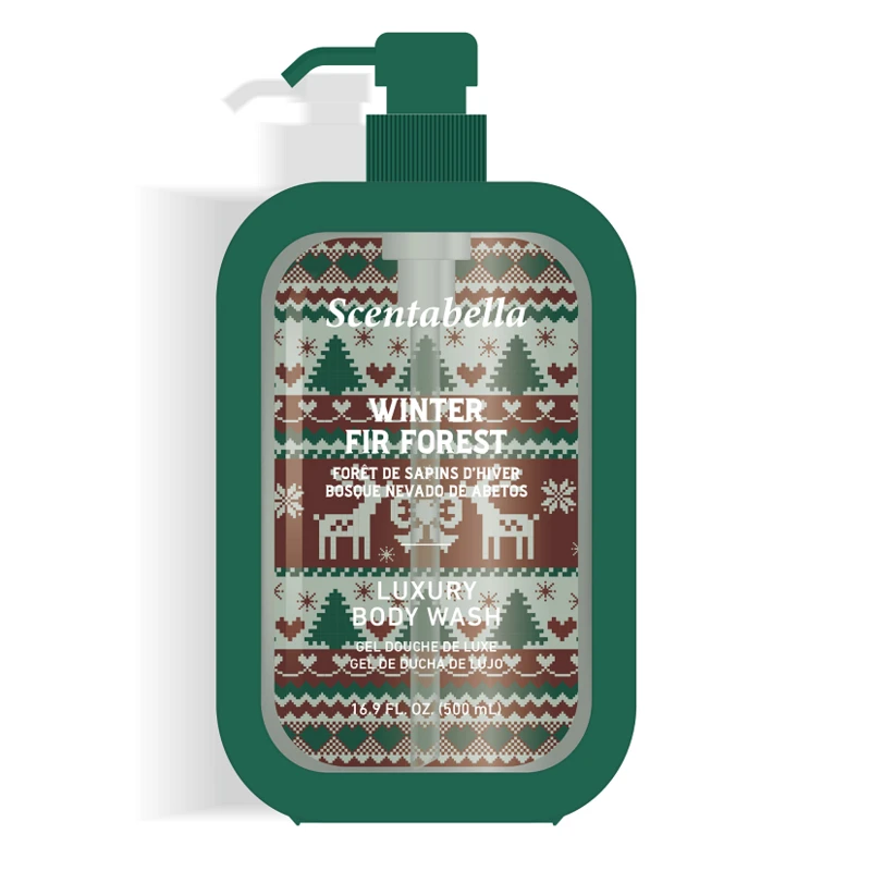 Scentabella Body Wash 16.9oz 500ml Holiday Winter Fir Forest
