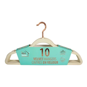 45006, Ideal Home Velvet Hanger 10PK Beige Rose Gold, 191554450066