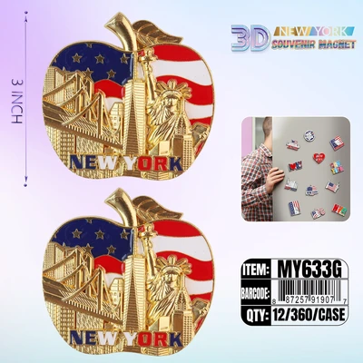 MY633G, New York Souvenir M. Metal Magnet, 887257919077