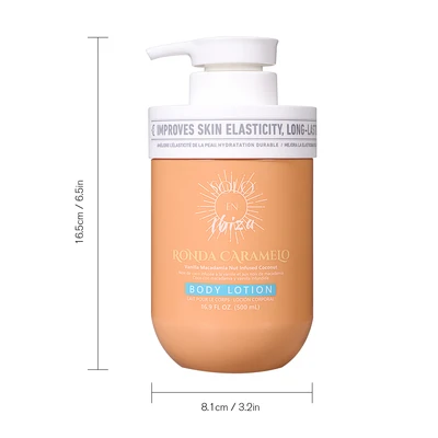 60713, Solo En Ibiza Body Lotion 16.9oz – Ronda Caramelo, 191554607132