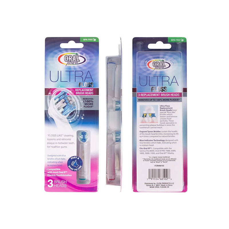 Oral Fusion 3 Replacement Brush Heads Compatible with Oral-B