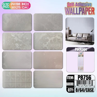 P8756, Wallper Self-Adhesive 2FT x 9FT  Roll, 887257287565