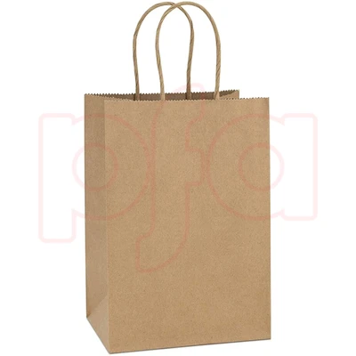 BB12717, Recycled Kraft Handle Bags 12x7x17in Twist Handle