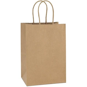 BB12717, Recycled Kraft Handle Bags 12x7x17in Twist Handle