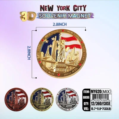 MY620, New York Souvenir M. Metal Magnet, 887257916205