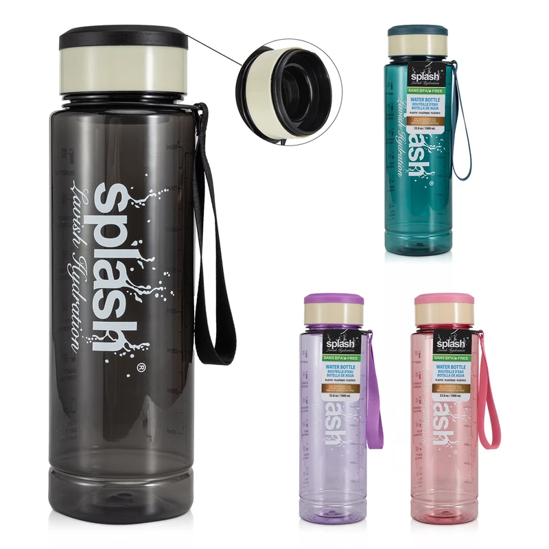 Splash Plastic Bottle with storage lid 33.8oz/1000ml