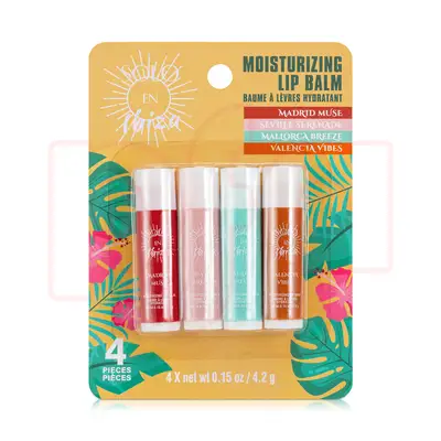 26191, Solo  En Ibiza Moisturizing Lip Balm 4pk, 191554261914