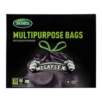 ST-30212, Drawstring Trash Bag Flex 33 Gal 80CT Black - Scotts, 191554302129