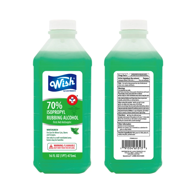 Wish Rubbing Alcohol 16oz 70% WIntergreen