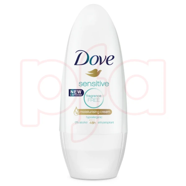 DDR40SSF, Dove Deo Roll-On 40ml Sensitive Scent Free, 8999999542108