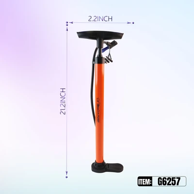 G6257, Hand Air Pump For Bike/Ball  7″ x 25″ Inch, 887257462573