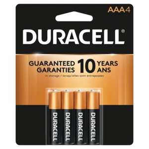 DC4AAA, Duracell Coppertop AAA Batteries - 4 Pack Alkaline Battery, 000413330146