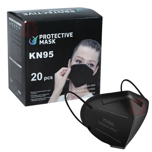 MASK-KN95-1800, Face Mask KN95 20pcs Box JiaYing BLACK (5pack bags) [1800]