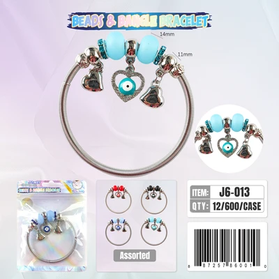 J6-013, BANGLE & BEADS BRACELET, 887257840012