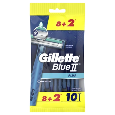 GB2P-10, Gillette Blue II Plus Razor 10PK, 4902430508865